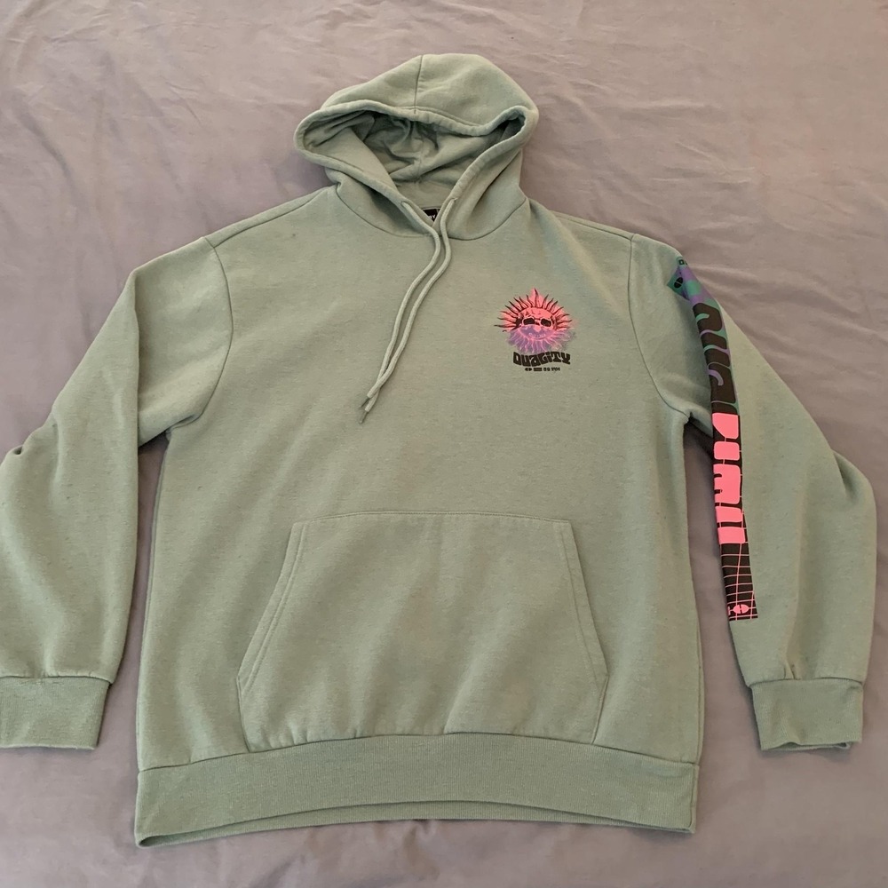 Chemistry Hoodie Mens Large Green Duality Skull Space Graphic Pullover
